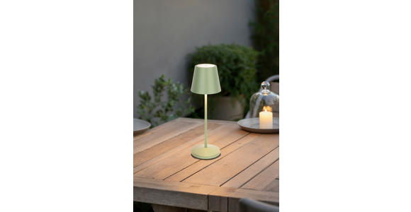 AKKU-TISCHLEUCHTE Denver 11/35 cm  - Grün, Trend, Metall (11/35cm) - Novel
