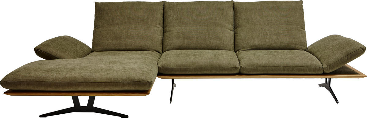 SEDEŽNA GARNITURA, gladka tkanina zelena  - črna/zelena, Design, kovina/tekstil (159/314cm) - Dieter Knoll