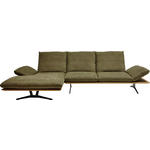 WOHNLANDSCHAFTOttomane links, L-Form  in Flachgewebe Grün  - Schwarz/Grün, Design, Holz/Textil (159/314cm) - Dieter Knoll