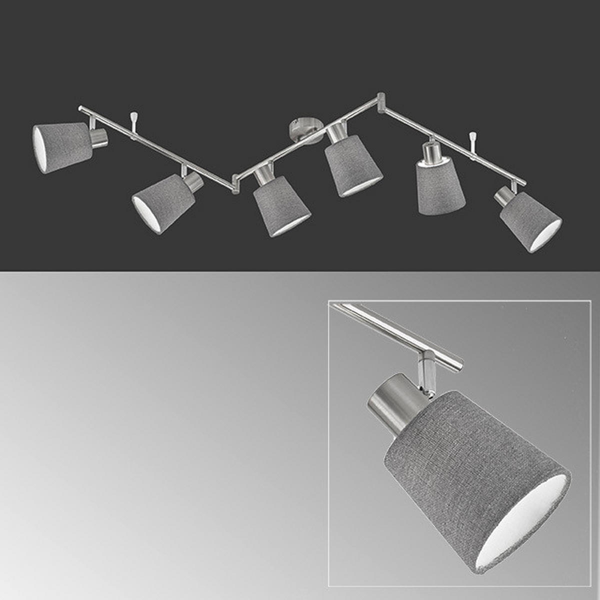 DECKENLEUCHTE     - Grau, Design, Textil (11/145cm) - Fischer & Honsel