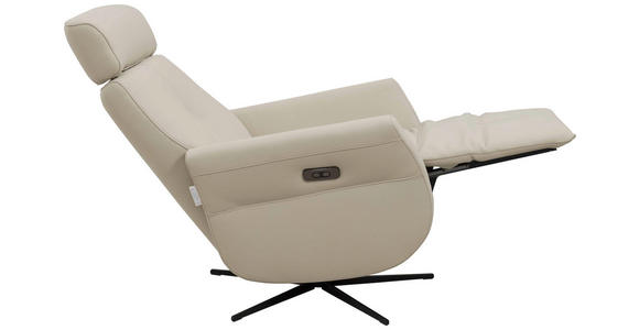RELAXSESSEL Artù Echtleder Relaxfunktion, Kopfteilverstellung, Rücken echt    - Creme, Design, Leder (71/110/80cm) - Novel
