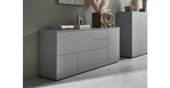 SIDEBOARD  in 184/74/41 cm  - Eichefarben/Schwarz, Design, Holzwerkstoff/Kunststoff (184/74/41cm) - Voleo