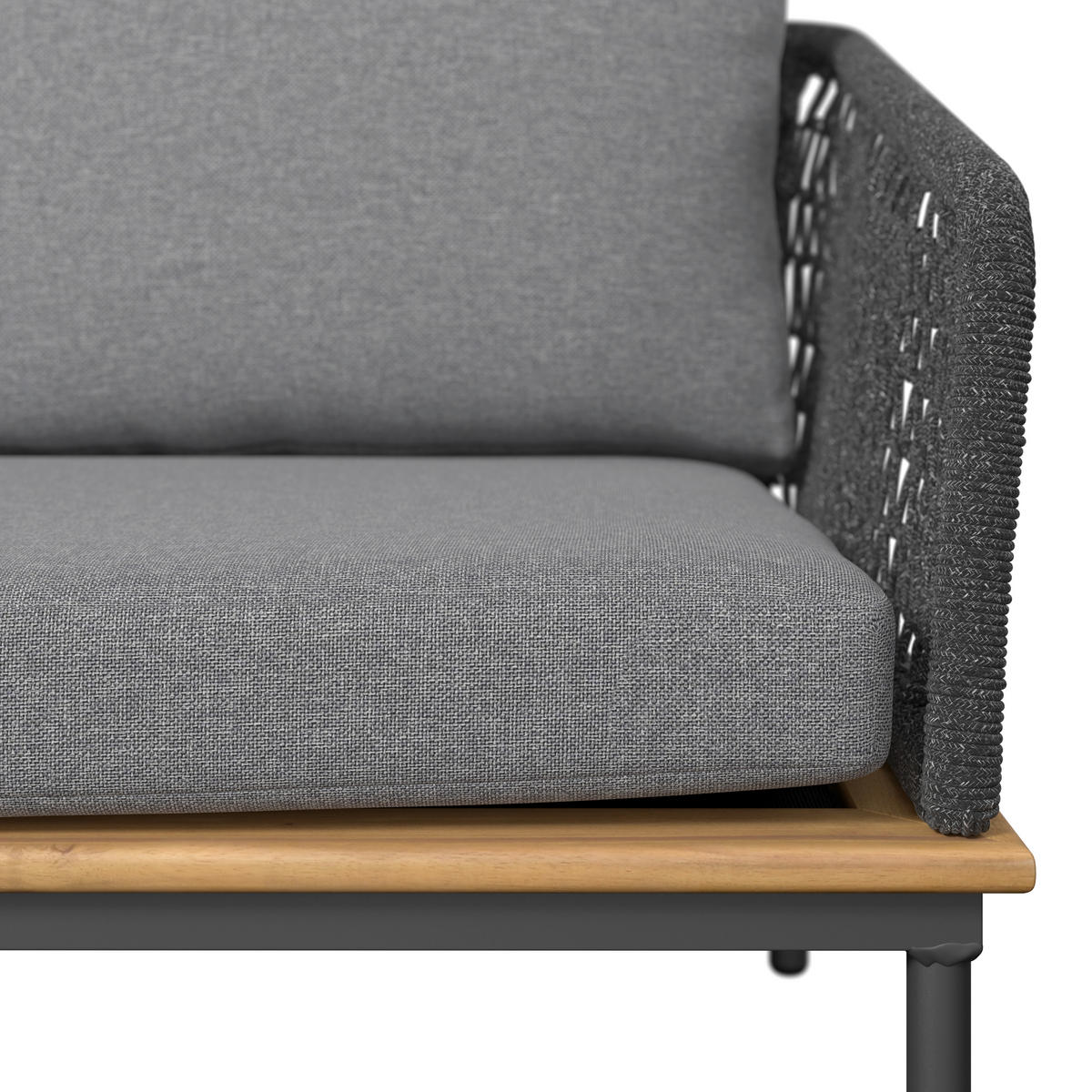 KERTI BÚTORSZETT  - akáciaszínű/antracit, Modern, textil/fa - Ambia Garden