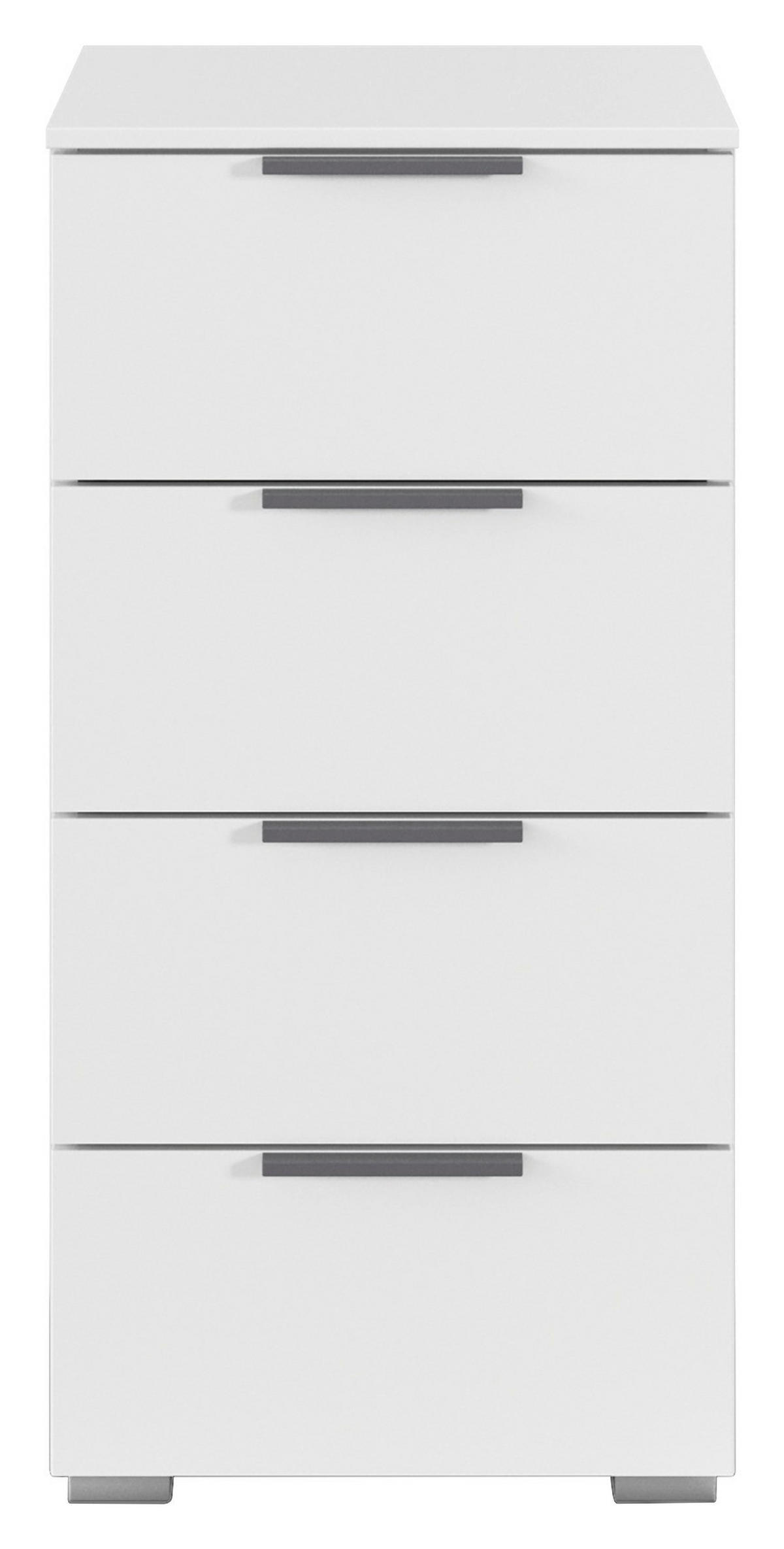 NACHTKÄSTCHEN 40/81/42 cm  in Weiß  - Alufarben/Weiß, MODERN, Holzwerkstoff (40/81/42cm) - Rauch Möbel