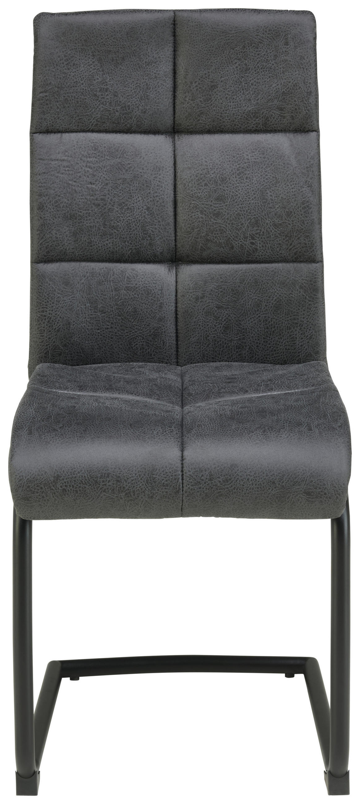 SCHWINGSTUHL  in Eisen Mikrofaser  - Dunkelgrau/Schwarz, LIFESTYLE, Textil/Metall (38/97/45cm) - Livetastic