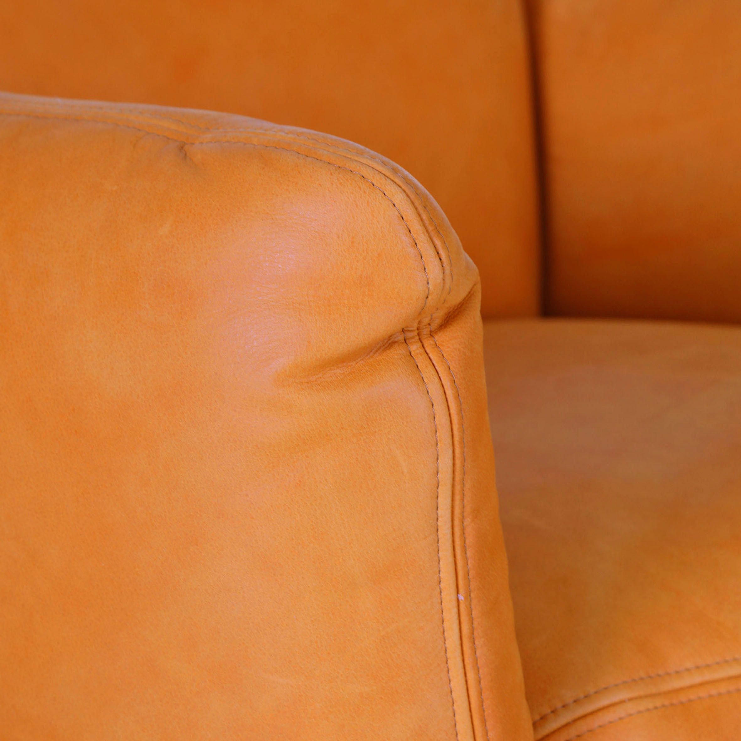 Thumbnail - Carryhome Sessel, Cognac, Leder, Echtleder, Nubukleder, 100x80x90 cm, Sitzfläche 360° drehbar, Wohnzimmer, Sessel, Sonst...