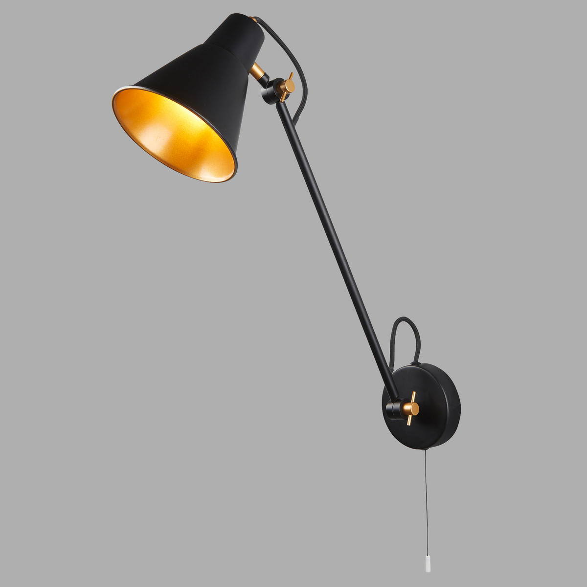 STENSKA SVETILKA  Swing Arm 60 W///220-240 V/E27 - črna, Basics, kovina (14/39cm)