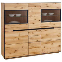 VYSOKÁ KOMODA, divoký dub, farba duba, 155/136/38 cm - farba duba/antracitová, Natur, kov/drevo (155/136/38cm) - Linea Natura