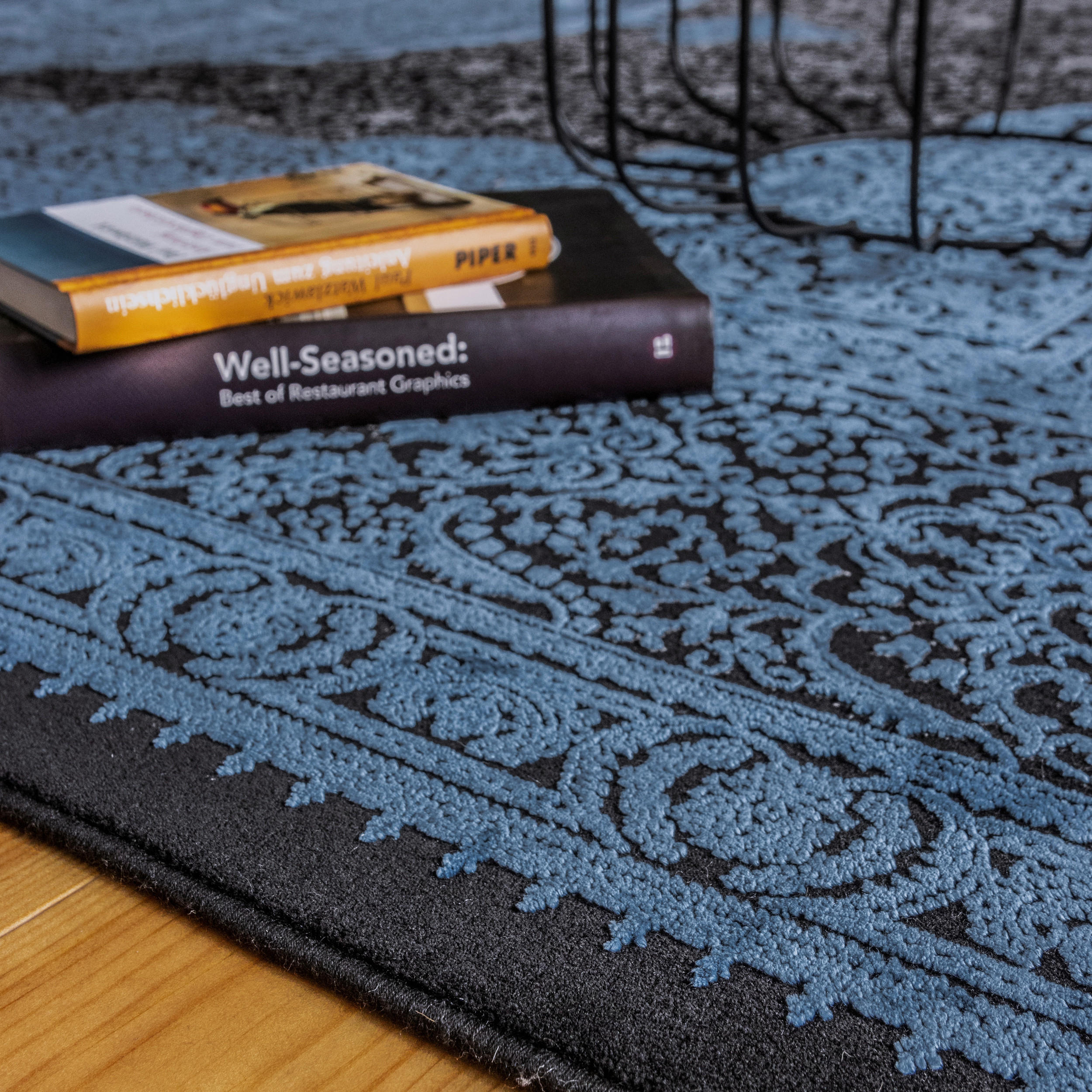 FLACHWEBETEPPICH 120/170 cm Dunkelblau  - Dunkelblau, Basics, Textil (120/170cm) - Obsession
