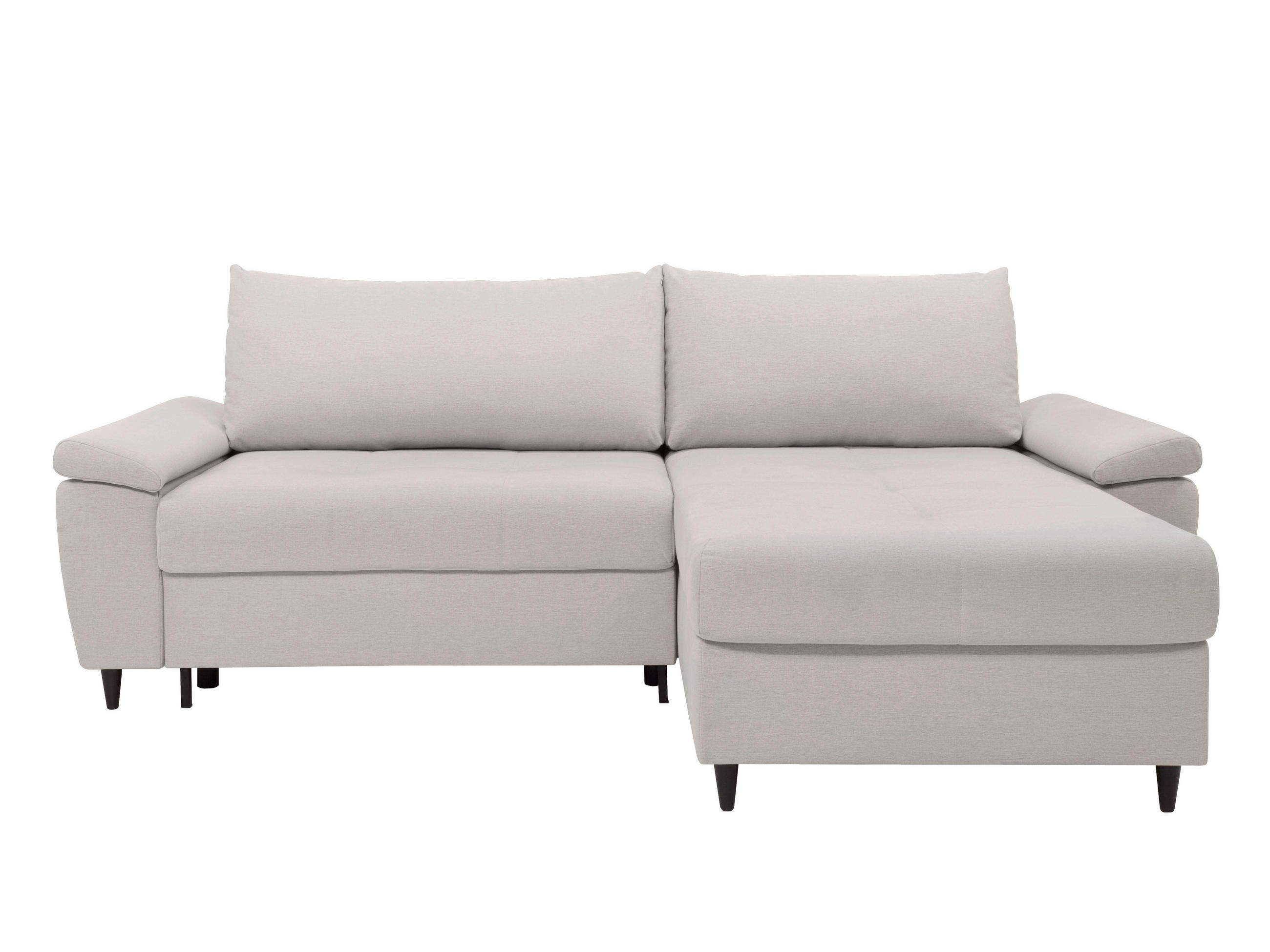 ECKSOFA GORDES in Hellgrau  - Hellgrau/Schwarz, Design, Holz/Textil (248/174cm) - MID.YOU