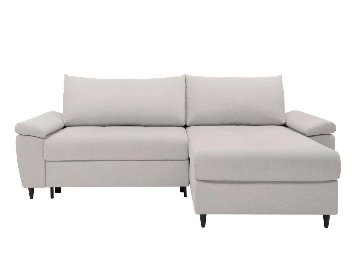 ECKSOFA GORDES in Hellgrau  - Hellgrau/Schwarz, Design, Holz/Textil (248/174cm) - MID.YOU