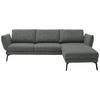 ECKSOFA in Flachgewebe Grau  277/175 cm  - Schwarz/Grau, Design, Textil/Metall (277/175cm) - Schöner Wohnen