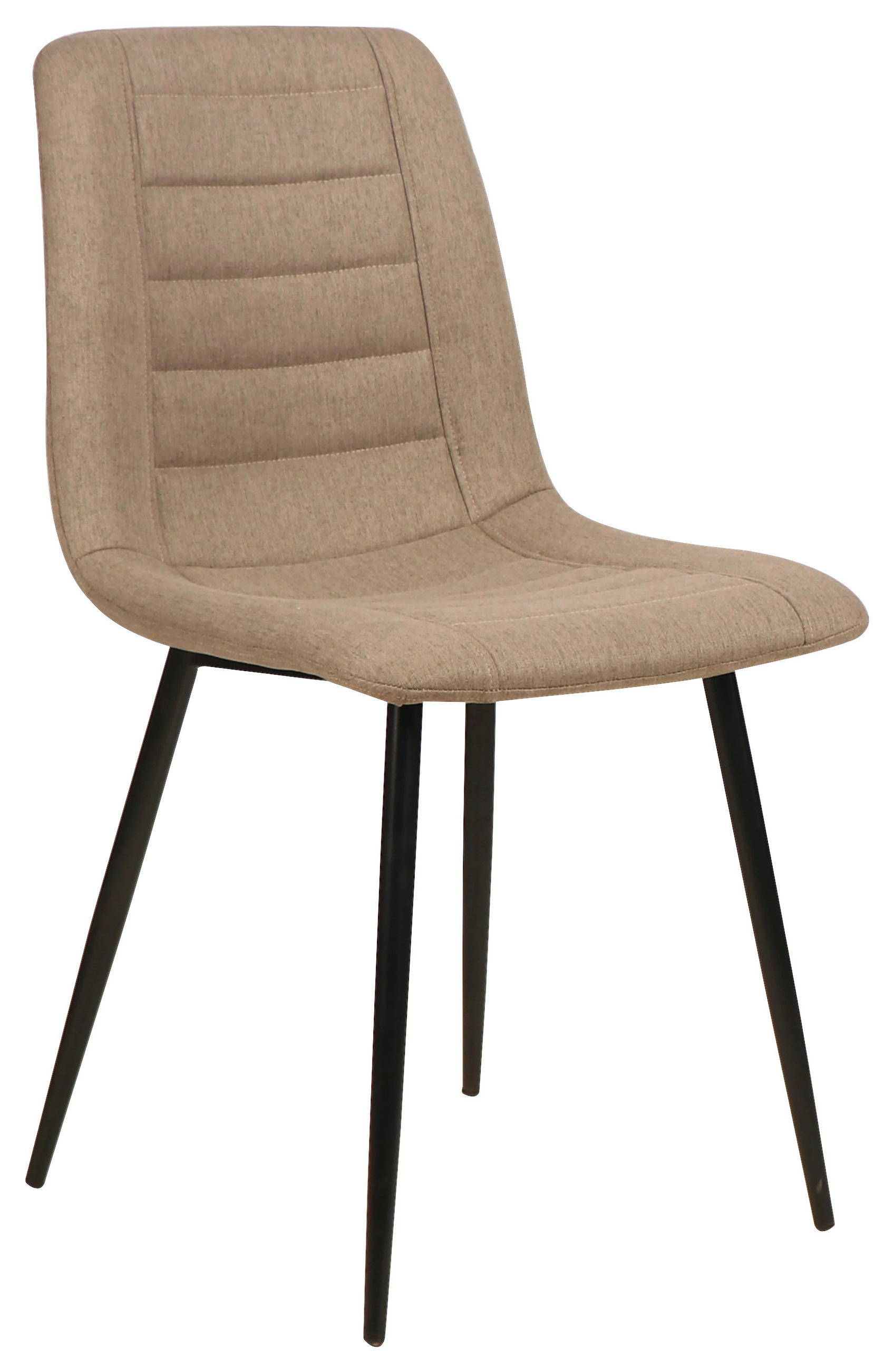 SCAUN in lemn, metal, textil maro, negru  - maro/negru, Design, lemn/metal (45/86/55cm)