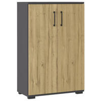 AKTENSCHRANK Graphitfarben, Eichefarben  - Eichefarben/Graphitfarben, KONVENTIONELL, Holzwerkstoff (80/123/40cm) - Germania