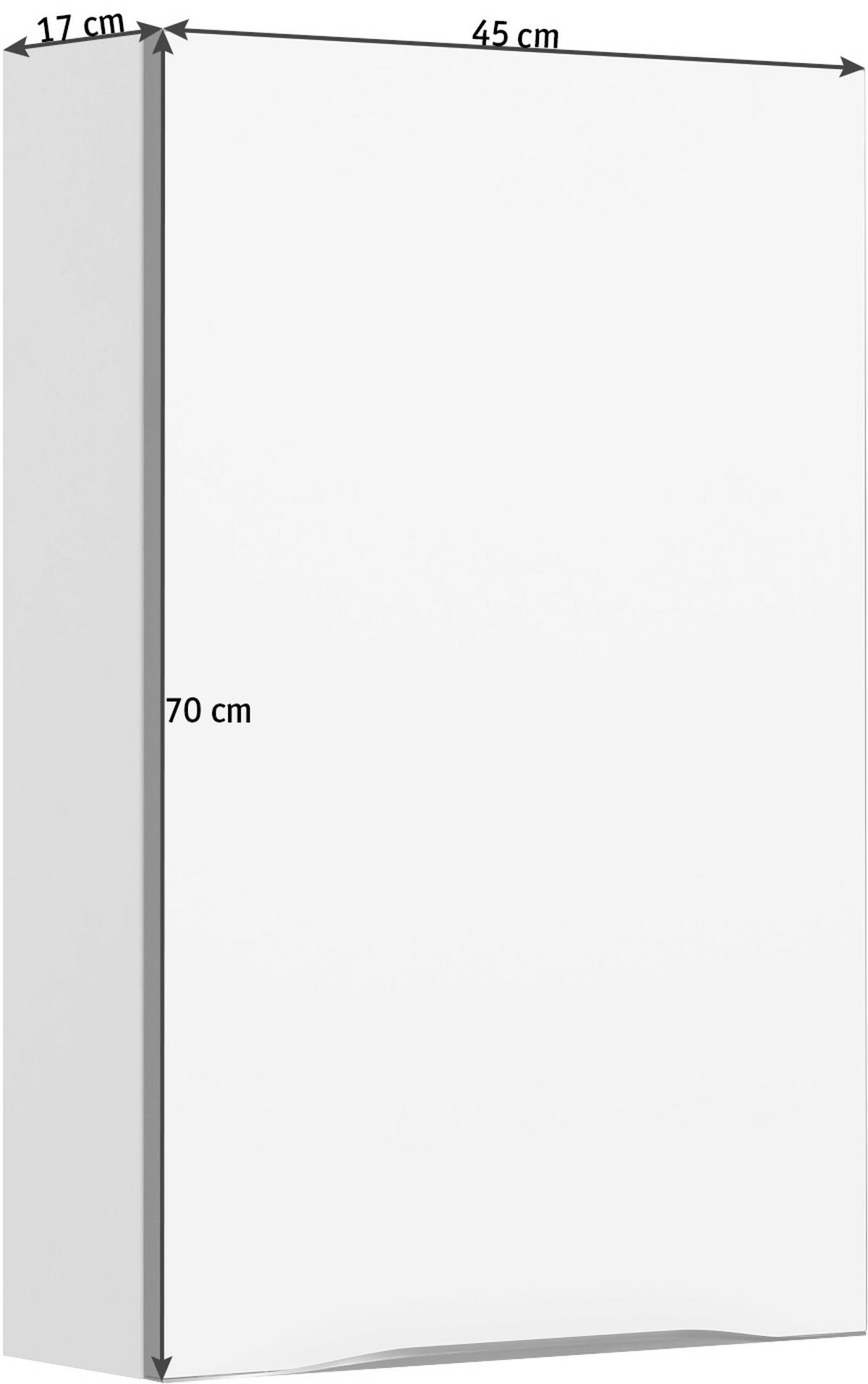 HÄNGESCHRANK 45/70/17 cm  - Anthrazit/Weiß, KONVENTIONELL, Glas/Holzwerkstoff (45/70/17cm) - Sadena