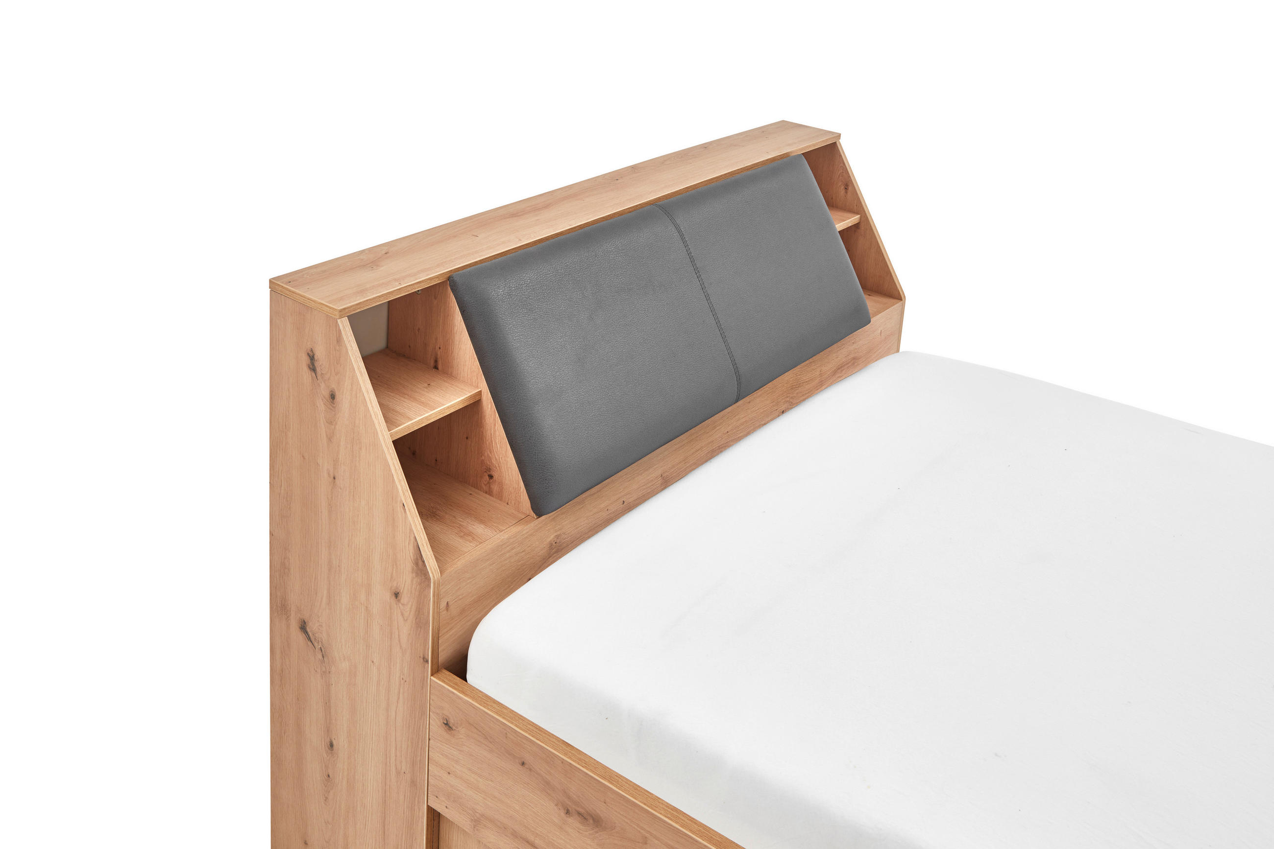 Thumbnail - Boxxx Stauraumbett, Eiche Artisan, Holzwerkstoff, 4 Fächer, 5 Schubladen, 140x200 cm, Schlafzimmer, Betten, Einzelbetten