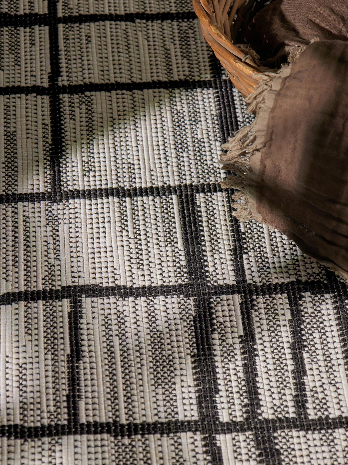 FLACHWEBETEPPICH 160 cm Haringey Schwarz, Weiß rund  - Schwarz/Weiß, Basics, Kunststoff (160cm)