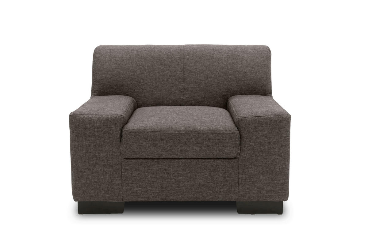 SESSEL in Webstoff Braun, Schwarz  - Wengefarben/Schwarz, Design, Holz/Textil (101/74/85cm) - MID.YOU