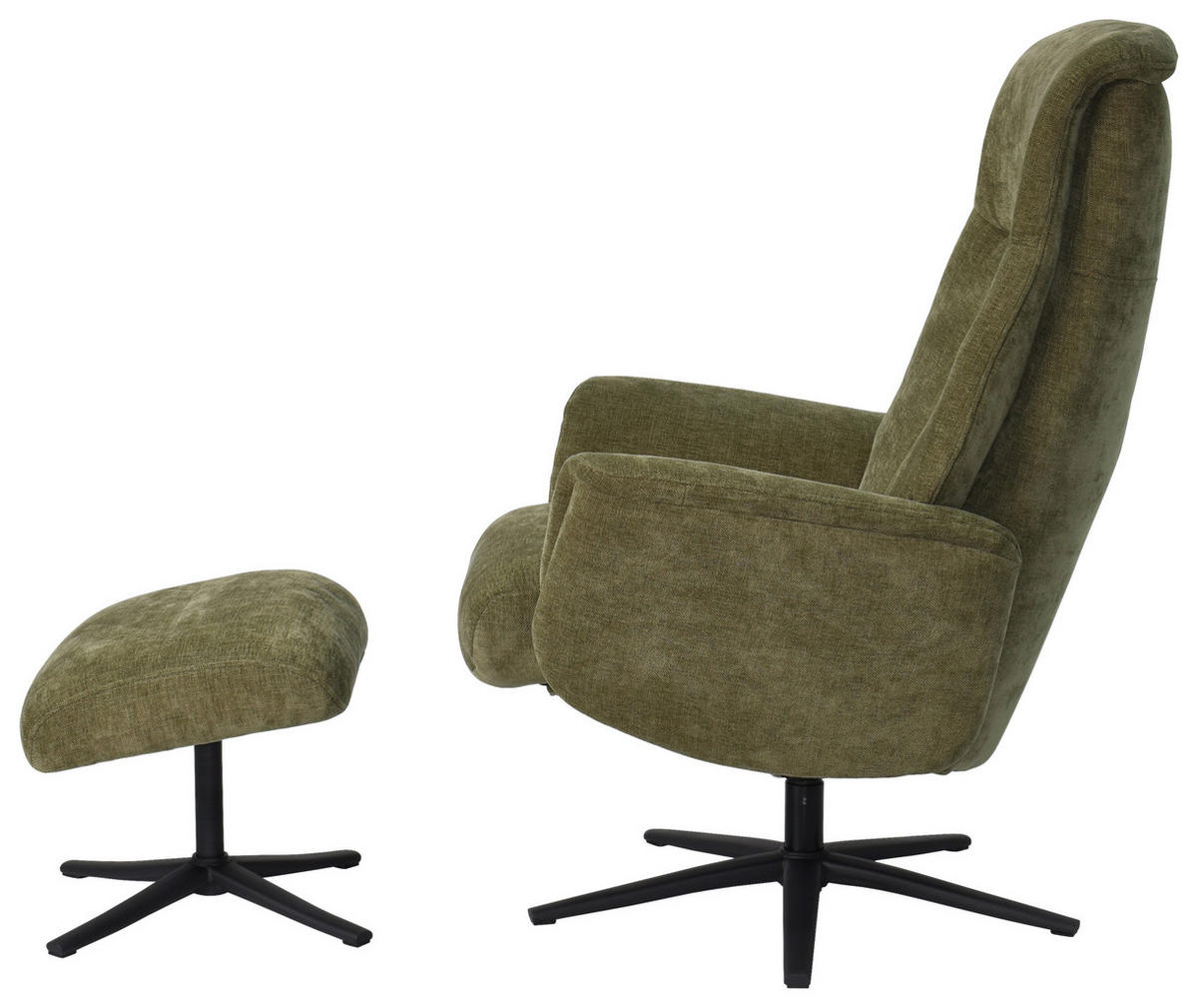 RELAXSESSELSET RELAVO Webstoff Hocker    - Schwarz/Grün, Design, Textil/Metall (72/109/86/111/81cm) - Livetastic