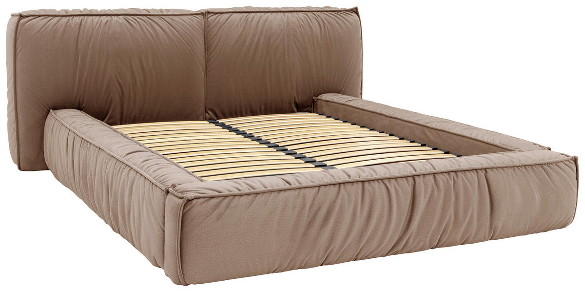 POLSTERBETT Lattenrost, Bettkasten 200/200 cm  in Cappuccino  - Schwarz/Cappuccino, Design, Holz/Textil (200/200cm) - Boxxx