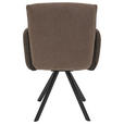 ARMLEHNSTUHL   Webstoff, Mikrofaser  - Schwarz/Braun, Design, Textil/Metall (60/96/61cm) - Linea Natura
