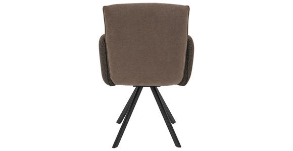 ARMLEHNSTUHL   Webstoff, Mikrofaser  - Schwarz/Braun, Design, Textil/Metall (60/96/61cm) - Linea Natura