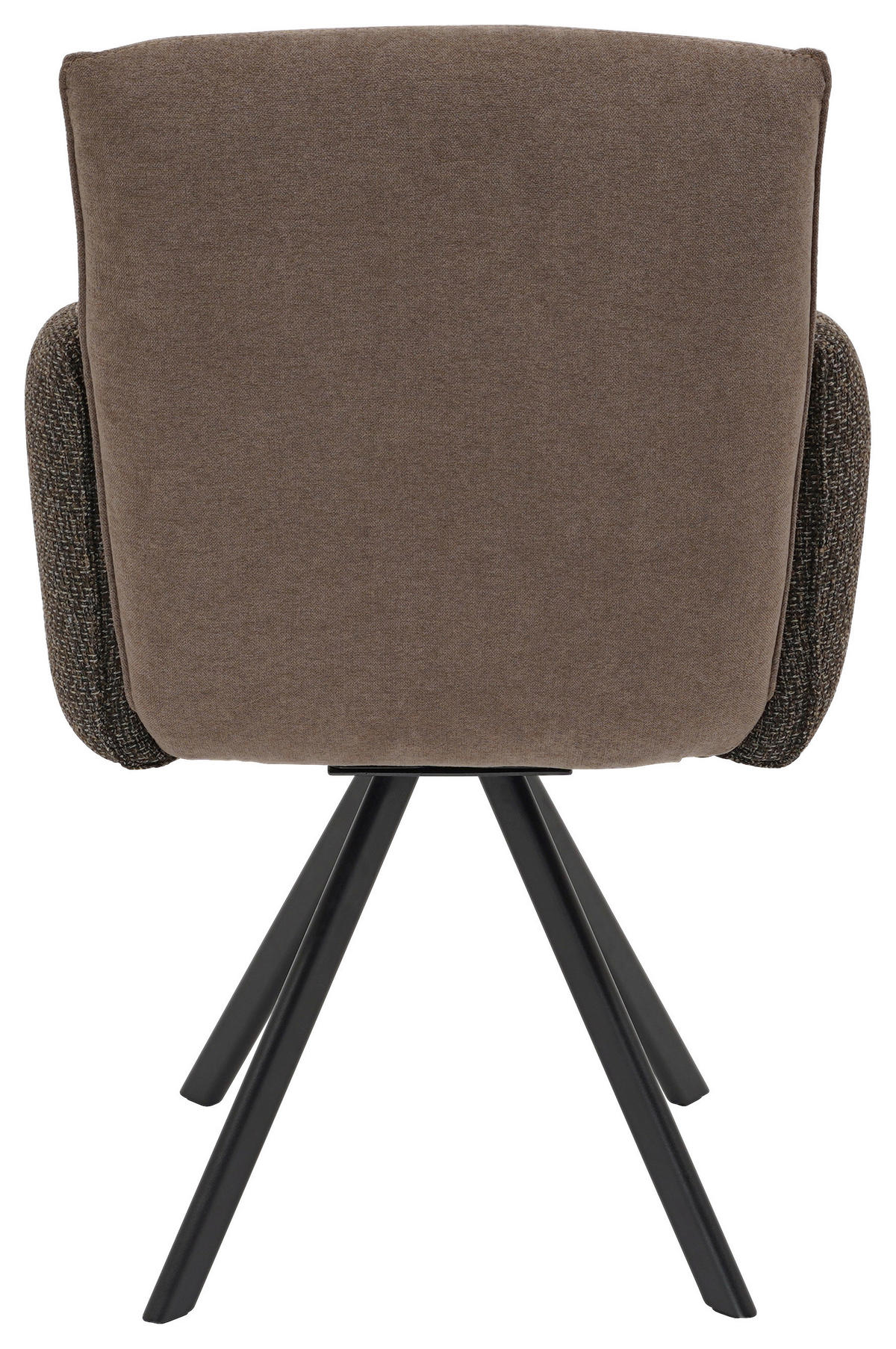 ARMLEHNSTUHL  in Webstoff, Mikrofaser  - Schwarz/Braun, Design, Textil/Metall (60/96/61cm) - Linea Natura