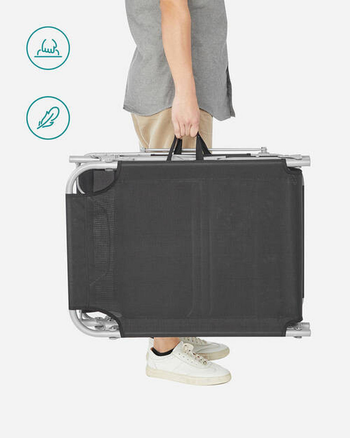 SONNENLIEGE 53/29,5/193 cm  - Grau, Basics, Textil/Metall (53/29,5/193cm) - Modante