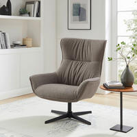 SESSEL in Struktur Taupe  - Taupe/Schwarz, MODERN, Textil/Metall (85/103/83cm) - Livetastic