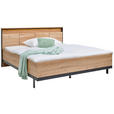 BETT 180/200 cm in Schwarz, Eiche Artisan - Schwarz/Eiche Artisan, Design, Holzwerkstoff/Metall (180/200cm) - Voleo