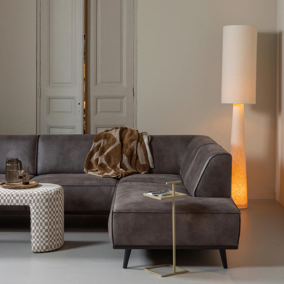 BEISTELLTISCH in Metall 22/22/64 cm  - Sandfarben, Design, Metall (22/22/64cm) - Livetastic