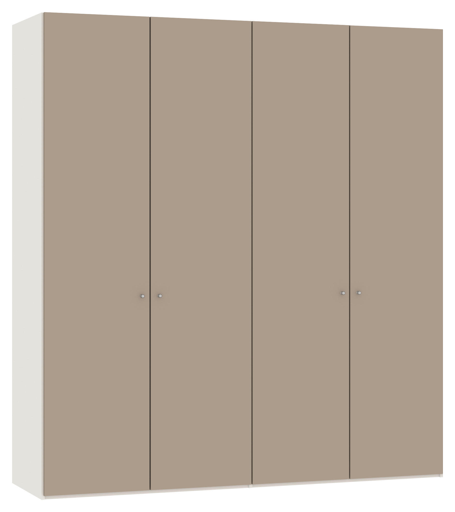 DREHTÜRENSCHRANK 203/220/59 cm 4-türig Creme, Hellbraun  - Hellbraun/Silberfarben, Design, Glas/Holzwerkstoff (203/220/59cm) - Jutzler