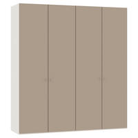DREHTÜRENSCHRANK 203/220/59 cm 4-türig Creme, Hellbraun  - Hellbraun/Silberfarben, Design, Glas/Holzwerkstoff (203/220/59cm) - Jutzler