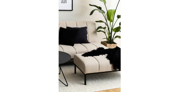 HOCKER in Textil Beige - Beige/Schwarz, KONVENTIONELL, Textil/Metall (100/41/61cm) - Carryhome