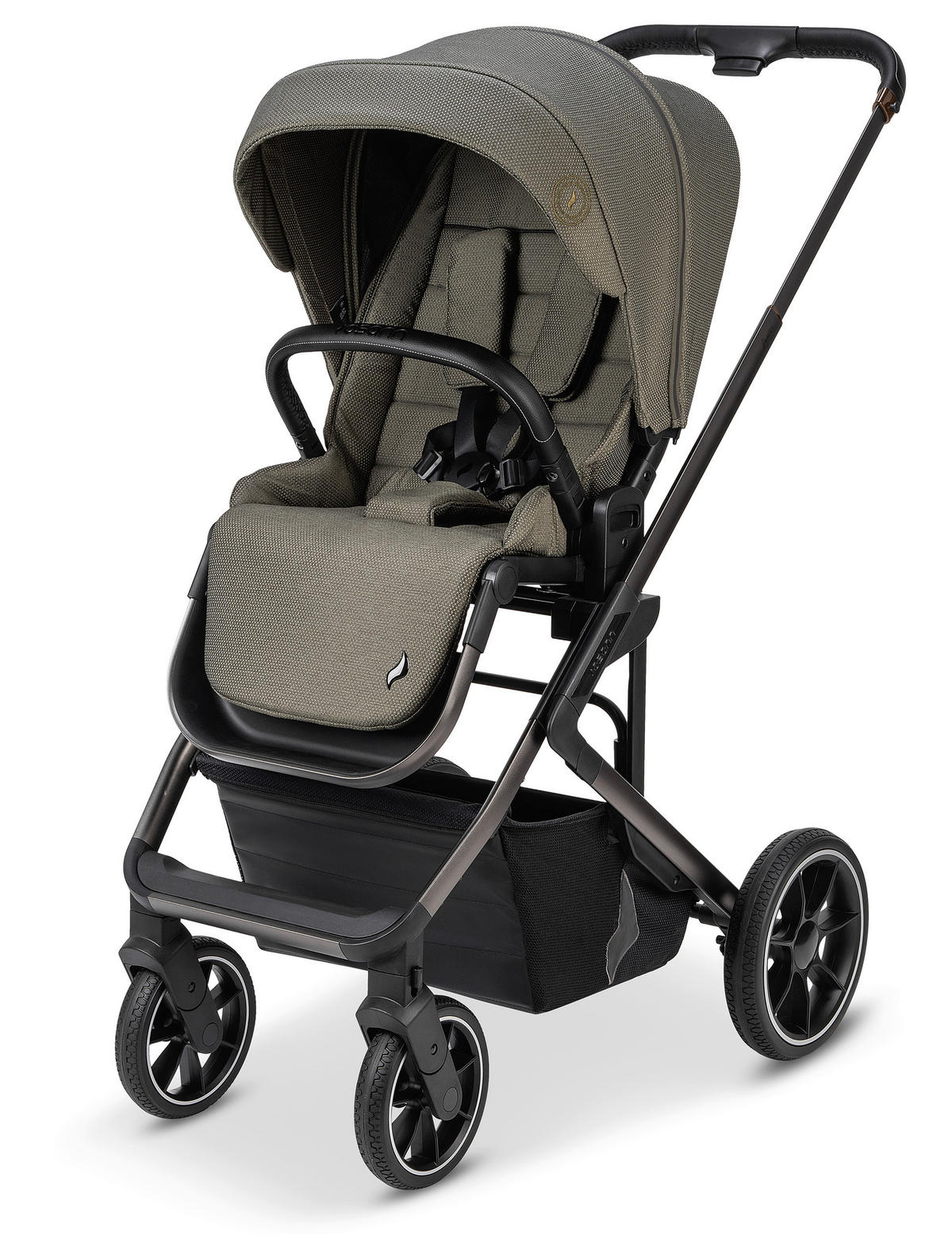 KOMBIKINDERWAGEN  Juntos  Teak  - Olivgrün, Basics (84/97,5/53,5cm) - Osann