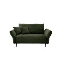 2-SITZER-SOFA in Cord Dunkelgrün  - Dunkelgrün/Schwarz, Design, Textil/Metall (163/97/102cm) - Livetastic