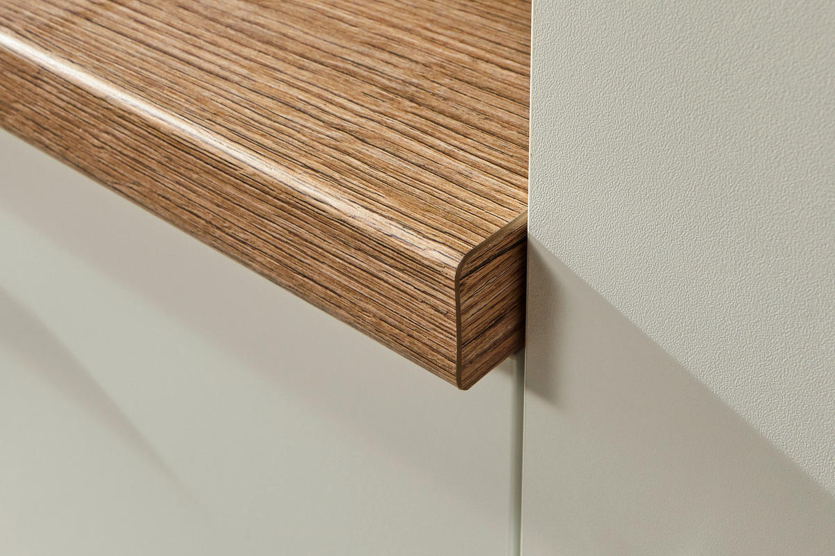 KÜCHENLEERBLOCK 180 cm   in Graphitfarben, Weiß, Eichefarben  - Edelstahlfarben/Eichefarben, Design, Holzwerkstoff/Metall (180cm) - Pino