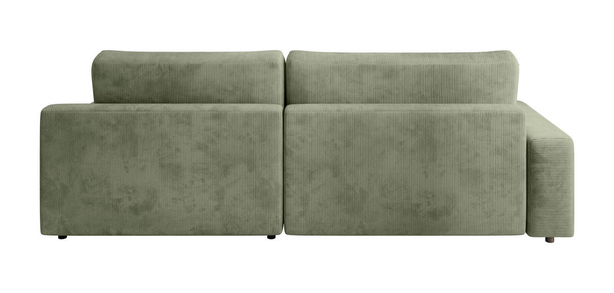 ECKSCHLAFSOFA Cord Grün  - Schwarz/Grün, Modern, Kunststoff/Textil (246/168cm) - Trendmanufaktur