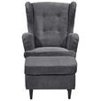 OHRENSESSEL Cord Dunkelgrau  - Dunkelgrau/Schwarz, Basics, Holz/Textil (78/102/98cm) - Carryhome