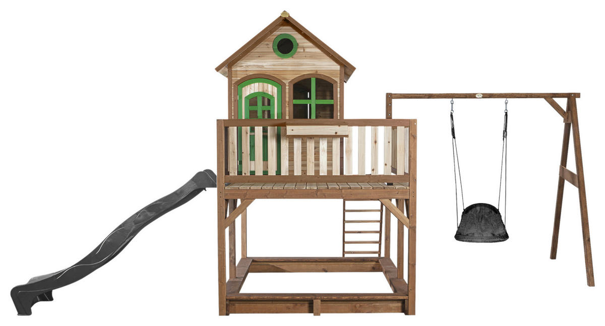 SPIELTURM 613/291/277 cm  - Braun/Grau, Konventionell, Holz (613/291/277cm)