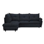 ECKSOFA in Bouclé Anthrazit  - Anthrazit/Schwarz, Design, Textil/Metall (220/250cm) - Xora