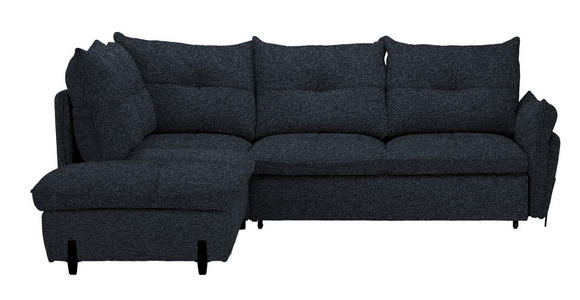 ECKSOFA in Bouclé Anthrazit  - Anthrazit/Schwarz, Design, Textil/Metall (220/250cm) - Xora