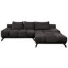 ECKSOFA Anthrazit Chenille  - Anthrazit/Schwarz, MODERN, Textil/Metall (290/182cm) - Hom`in