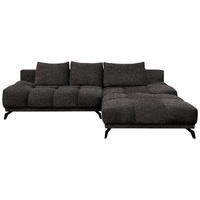 ECKSOFA in Chenille Anthrazit  - Anthrazit/Schwarz, Modern, Textil/Metall (290/182cm) - Hom`in
