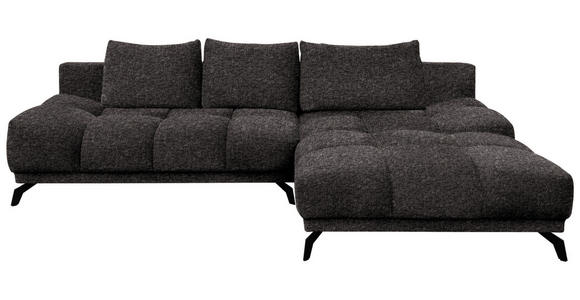 ECKSOFA Anthrazit Chenille  - Anthrazit/Schwarz, MODERN, Textil/Metall (290/182cm) - Hom`in