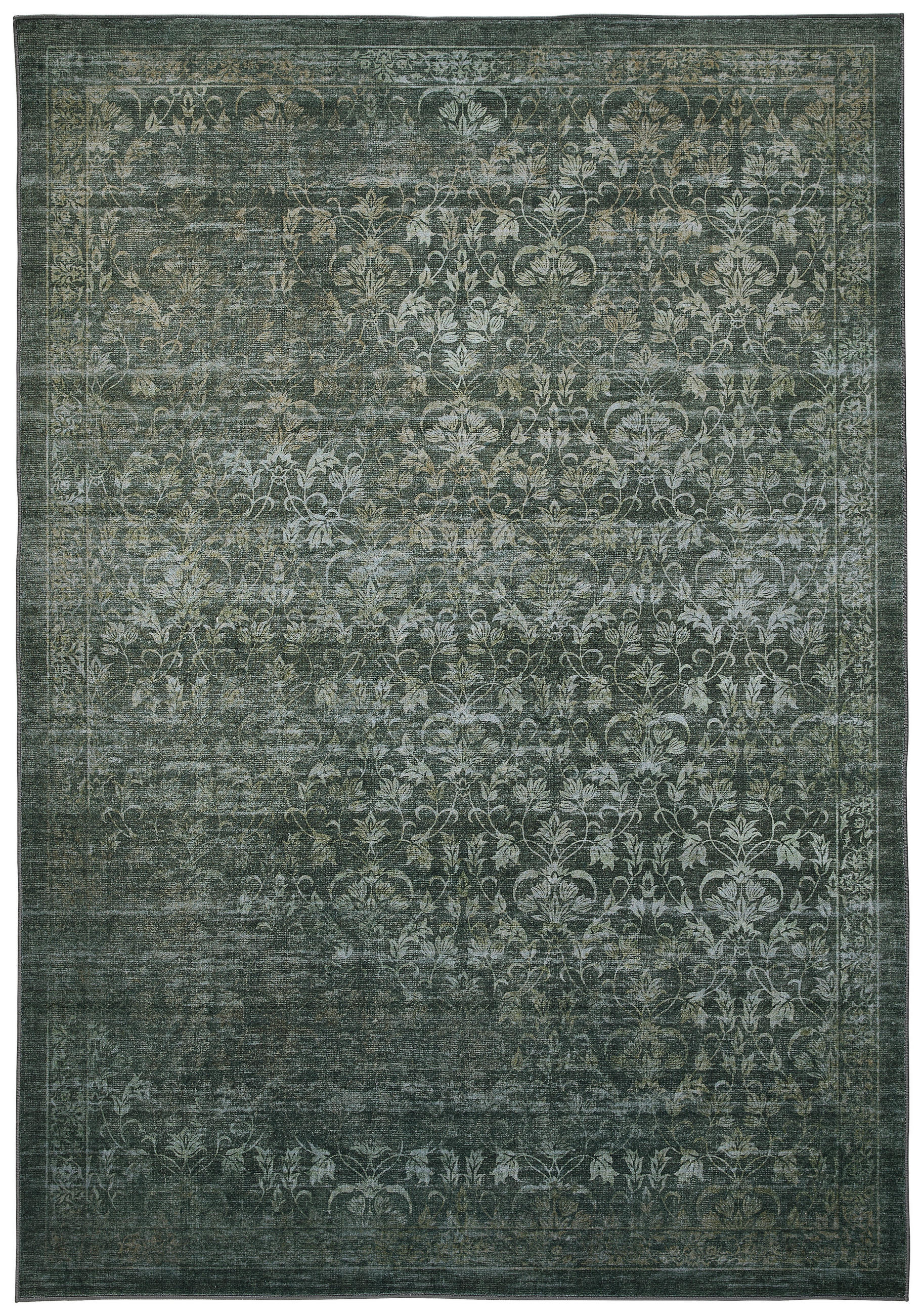 FLACHWEBETEPPICH  Wohnzimmer 160/230 cm Grau, Grün rechteckig  - Grau/Grün, Design, Kunststoff/Textil (160/230cm) - Novel