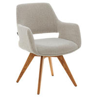 ARMLEHNSTUHL , Sitzfläche 180° drehbar, automatische Rückholfunktion , Bouclé  - Beige, Design, Holz/Textil (62/83/62cm) - Musterring