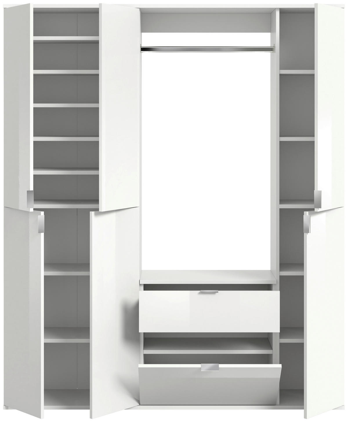 PREDSOBA bela, visoki sijaj - bela/visoki sijaj, Moderno, leseni material (152/193/34cm) - MID.YOU