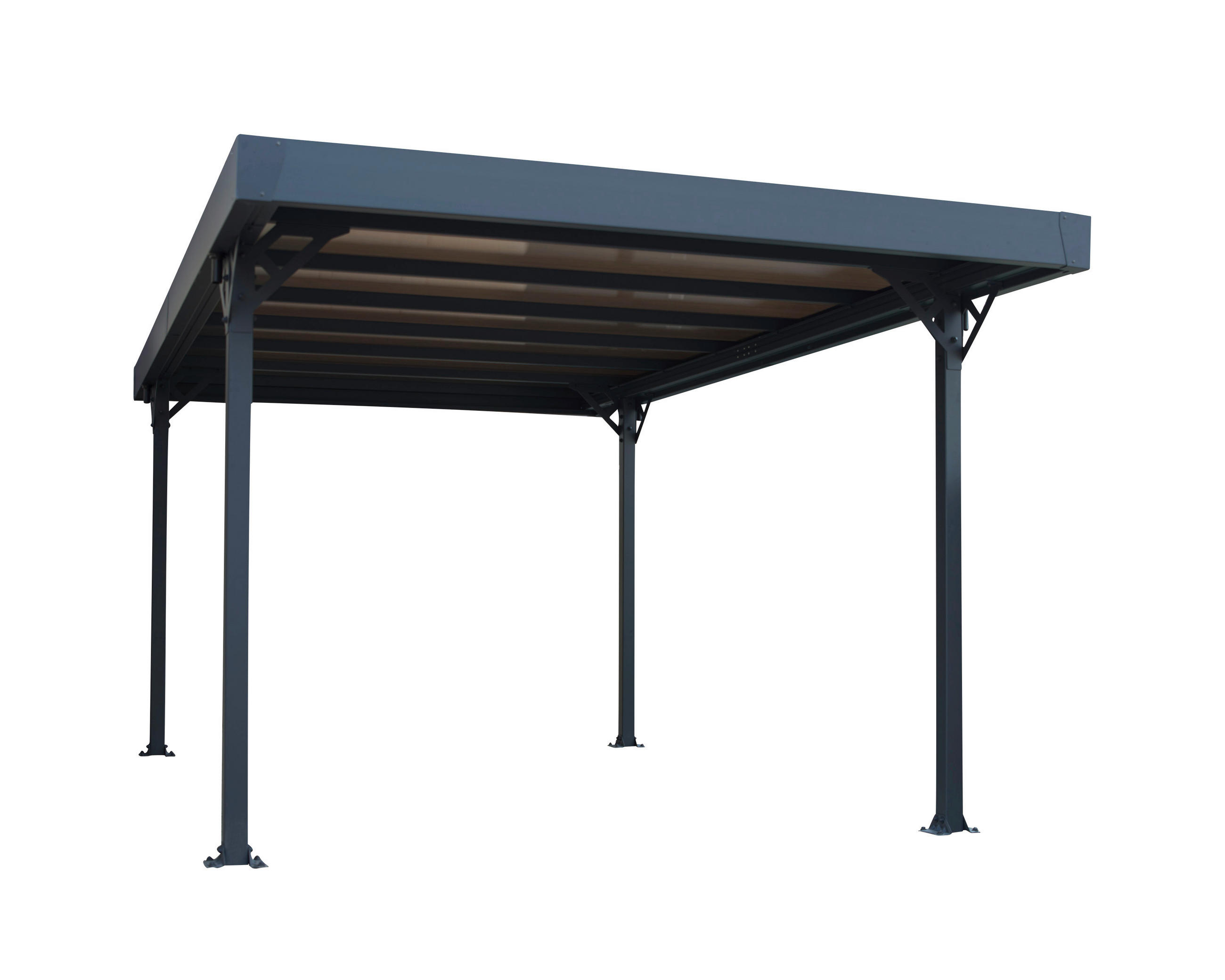 CARPORT Aluminium  - Anthrazit, Basics, Kunststoff/Metall (497/293/224cm)