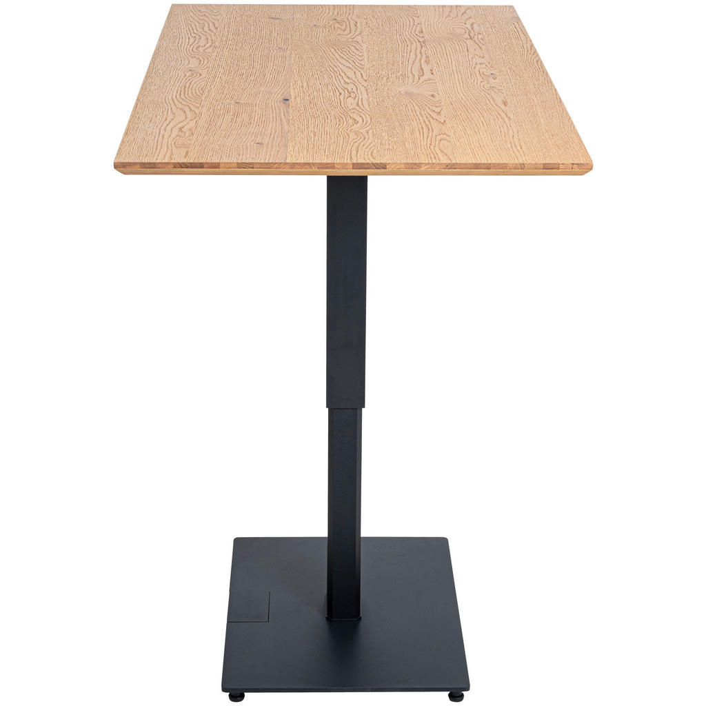 Thumbnail - Valdera Esstisch, Eiche, Holz, Metall, Holzwerkstoff, Eiche, furniert, rechteckig, eckig, Bodenplatte, 70x75-110x120 cm,...